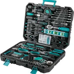 198 Piece Tool Box, Hand Tool Set, Ratchet Socket Tool Set,