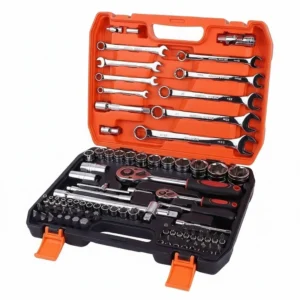 82-Piece Chrome Vanadium Steel Ratchet Wrench Socket Tool Set