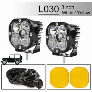 3 inch Yellow LED Fog Light Pods for Jeep