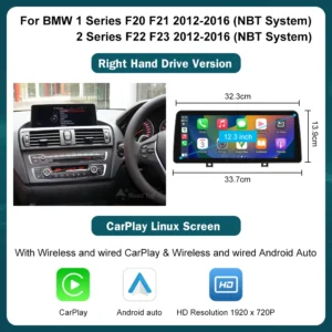 10.25'12.3' Wireless CarPlay Android Auto Multimedia Display Screen