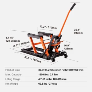 SucceBuy 1500 LBS Steel Hydraulic Motorcycle Jack Stand