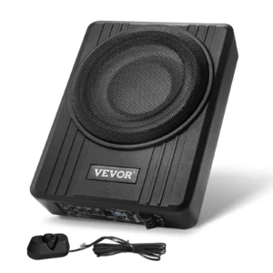 SucceBuy 10" Underseat Car Subwoofer Low Profile Audio Sub Built-in Amplifier/High/Low Level Input&Volume Controller for SUV/Car